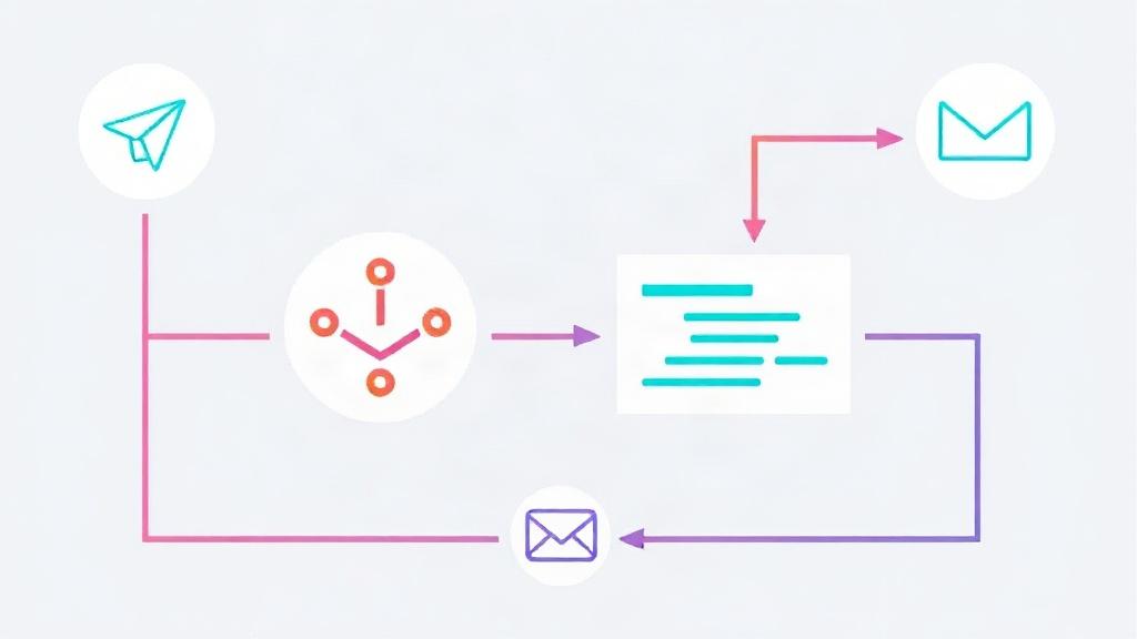 Как собрать no-code AI-ворклоу: Telegram, CRM, таблицы, почта и генерация контента. Где в этой цепочке нужна почта